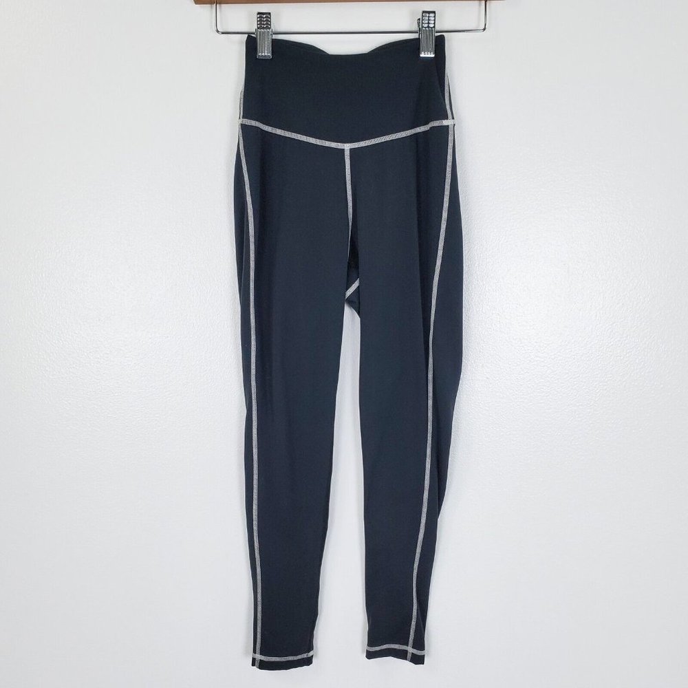 We Wore What Leggings Womens Extra Small XS Black High Waist Cropped Athletic